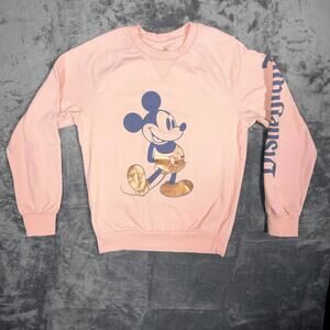 Disney Parks Unisex Sz M Pink Mickey Mouse Graphic Disneyland Raglan Sweatshirt